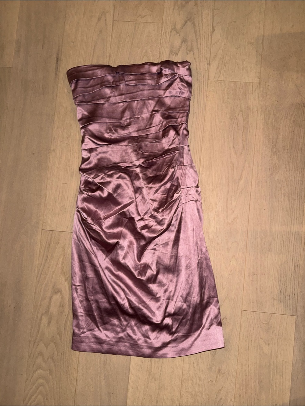 Dolce & Gabbana Strapless Satin Dress in Mauve